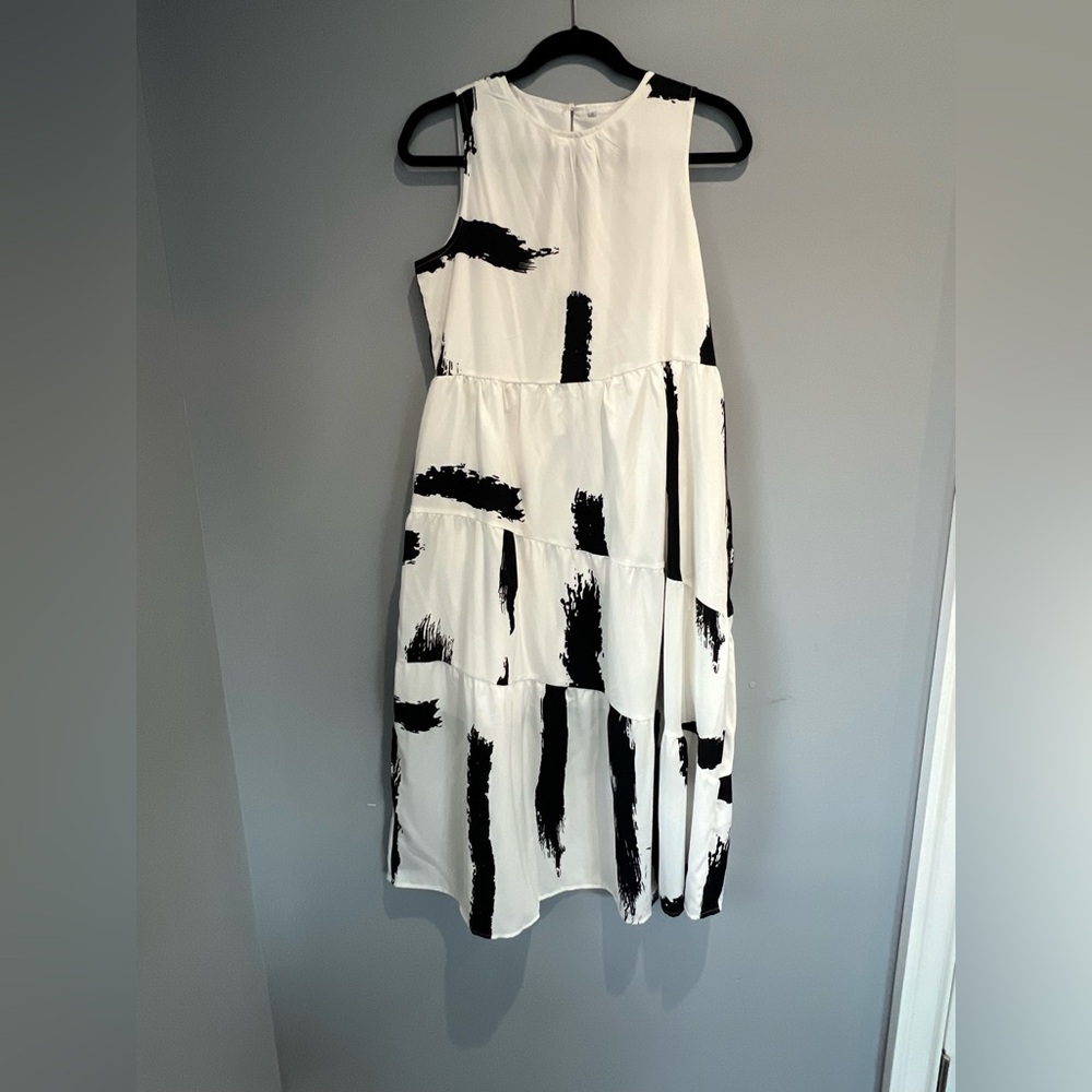 Elegant Black and White Women's Dress